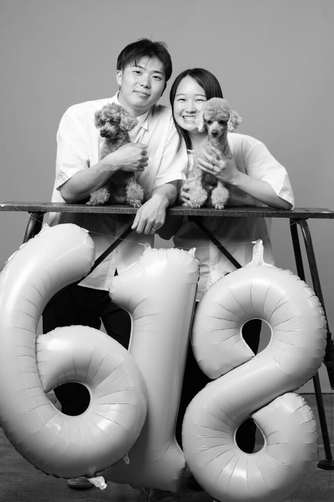 画像:mirror studio Alleyで撮影した愛犬と入籍フォト🐶💍