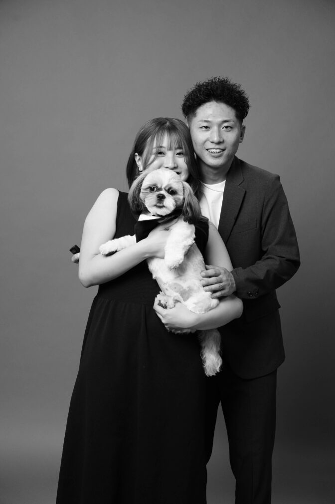 画像:mirror studio Alleyで撮影した愛犬と記念写真🐶